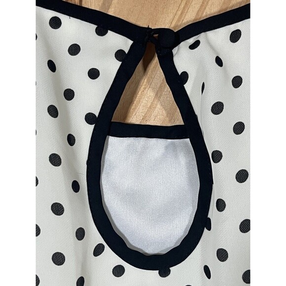 LC Lauren Conrad Sleeveless A Line Dress Size 2 Women’s Polka Dot Black White - Picture 7 of 13